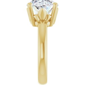 10K Yellow Gold 14x10 mm Oval Ring Mounting – image 7