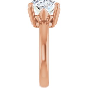 18K Rose Gold 14x10 mm Oval Ring Mounting – image 7