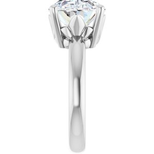 14K X1 White Gold 14x10 mm Oval Ring Mounting – image 7
