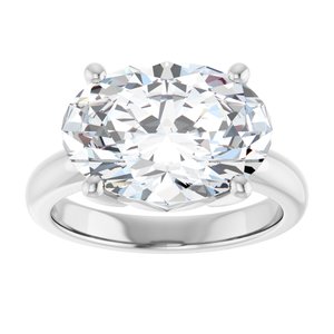 18K White Gold 14x10 mm Oval Ring Mounting – image 5
