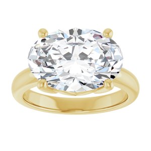18K Yellow Gold 14x10 mm Oval Ring Mounting – image 5
