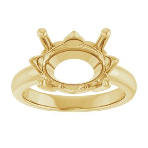 10K Yellow Gold 14x10 mm Oval Ring Mounting – image 6
