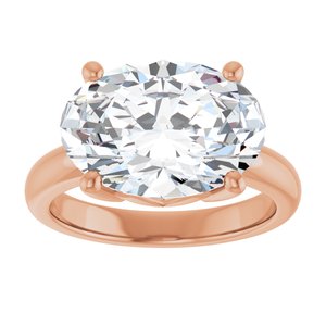14K Rose Gold 14x10 mm Oval Ring Mounting – image 5