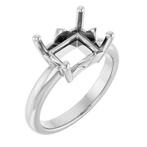 18K Palladium White Gold 10x8 mm Emerald Ring Mounting – image 2