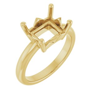 10K Yellow Gold 10x8 mm Emerald Ring Mounting – image 2