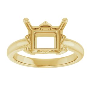 18K Yellow Gold 10x8 mm Emerald Ring Mounting – image 6
