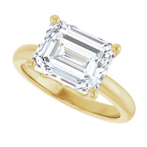 18K Yellow Gold 10x8 mm Emerald Ring Mounting – image 8