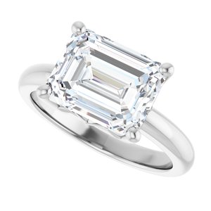 Continuum Sterling Silver 10x8 mm Emerald Ring Mounting – image 8