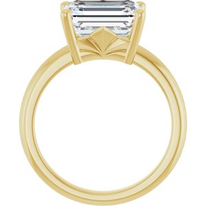 10K Yellow Gold 10x8 mm Emerald Ring Mounting – image 3