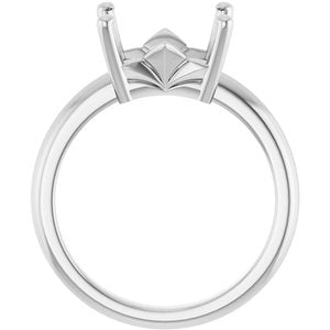 14K X1 White Gold 10x8 mm Emerald Ring Mounting – image 4