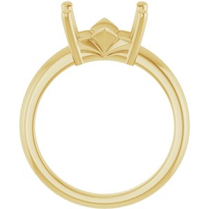 10K Yellow Gold 10x8 mm Emerald Ring Mounting – image 4