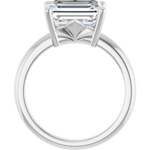 Continuum Sterling Silver 10x8 mm Emerald Ring Mounting – image 3