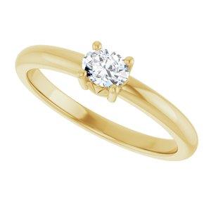 18K Yellow Gold 4.5x3.5 mm Oval Ring Mounting – image 8