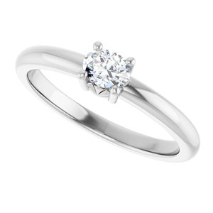 18K White Gold 4.5x3.5 mm Oval Ring Mounting – image 8