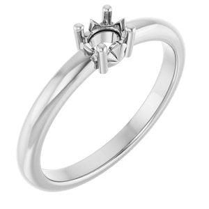 14K X1 White Gold 4.5x3.5 mm Oval Ring Mounting – image 2