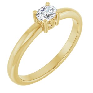 14K Yellow Gold 4.5x3.5 mm Oval Ring Mounting