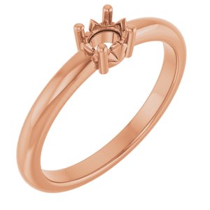 10K Rose Gold 4.5x3.5 mm Oval Ring Mounting – image 2