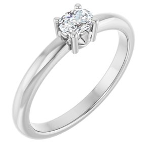 18K White Gold 4.5x3.5 mm Oval Ring Mounting
