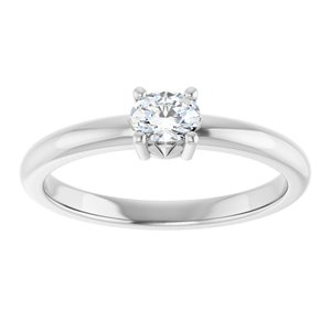 Sterling Silver 4.5x3.5 mm Oval Ring Mounting – image 5
