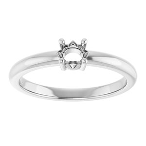 18K White Gold 4.5x3.5 mm Oval Ring Mounting – image 6