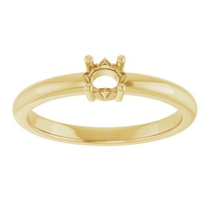 14K Yellow Gold 4.5x3.5 mm Oval Ring Mounting – image 6