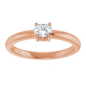 18K Rose Gold 4.5x3.5 mm Oval Ring Mounting – image 5