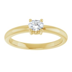 18K Yellow Gold 4.5x3.5 mm Oval Ring Mounting – image 5