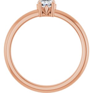 18K Rose Gold 4.5x3.5 mm Oval Ring Mounting – image 3