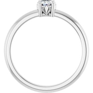Sterling Silver 4.5x3.5 mm Oval Ring Mounting – image 3