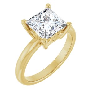 18K Yellow Gold 7.5x7.5 mm Square Ring Mounting