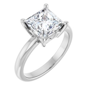 18K White Gold 7.5x7.5 mm Square Ring Mounting