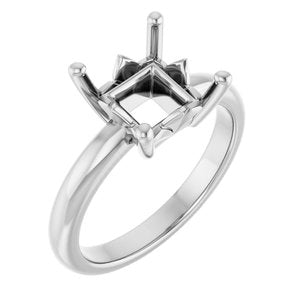 10K X1 White Gold 7.5x7.5 mm Square Ring Mounting – image 2