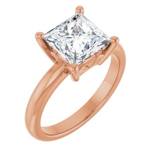 14K Rose Gold 7.5x7.5 mm Square Ring Mounting