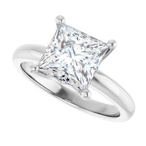 14K White Gold 7.5x7.5 mm Square Ring Mounting – image 8