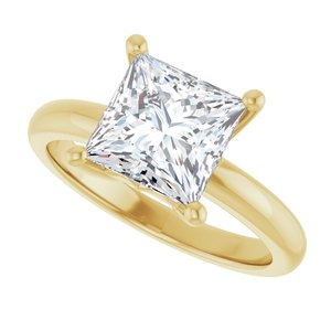 14K Yellow Gold 7.5x7.5 mm Square Ring Mounting – image 8