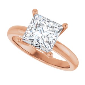14K Rose Gold 7.5x7.5 mm Square Ring Mounting – image 8