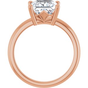 18K Rose Gold 7.5x7.5 mm Square Ring Mounting – image 3