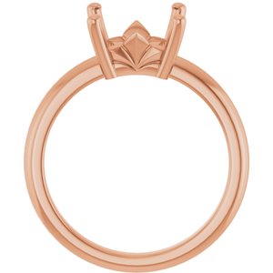 18K Rose Gold 7.5x7.5 mm Square Ring Mounting – image 4