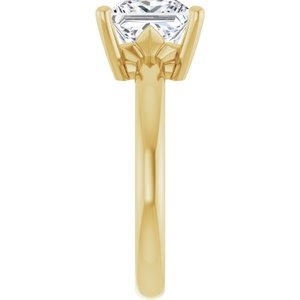 14K Yellow Gold 7.5x7.5 mm Square Ring Mounting – image 7