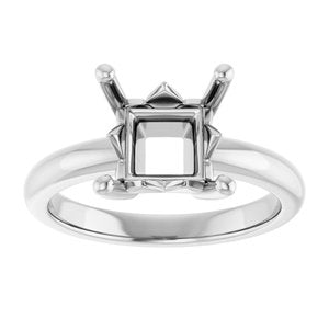 10K X1 White Gold 7.5x7.5 mm Square Ring Mounting – image 6