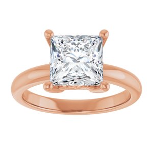 14K Rose Gold 7.5x7.5 mm Square Ring Mounting – image 5