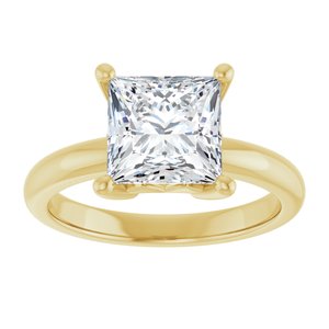 14K Yellow Gold 7.5x7.5 mm Square Ring Mounting – image 5