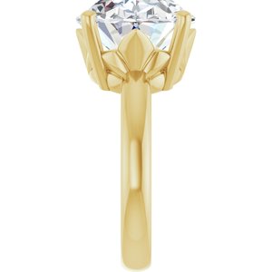 14K Yellow Gold 16x12 mm Oval Ring Mounting – image 7