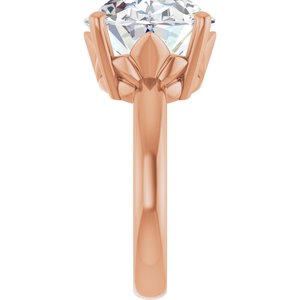 14K Rose Gold 16x12 mm Oval Ring Mounting – image 7