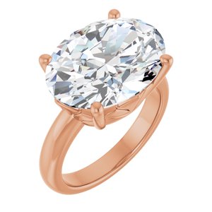 10K Rose Gold 16x12 mm Oval Ring Mounting