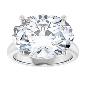 10K White Gold 16x12 mm Oval Ring Mounting – image 5
