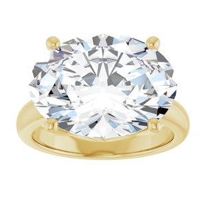 10K Yellow Gold 16x12 mm Oval Ring Mounting – image 5