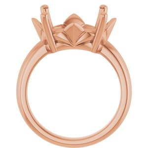 14K Rose Gold 16x12 mm Oval Ring Mounting – image 4
