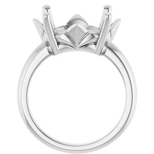18K White Gold 16x12 mm Oval Ring Mounting – image 4