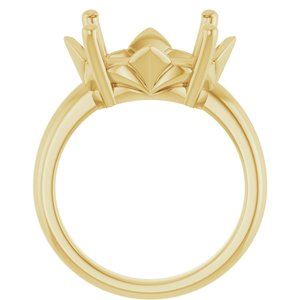 10K Yellow Gold 16x12 mm Oval Ring Mounting – image 4